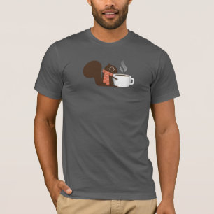 T-shirt Amant de café d'écureuil avec l'écharpe rayée