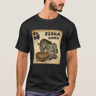 T-shirt Amant de nouilles d'art rupestre japonais Zèbre fa