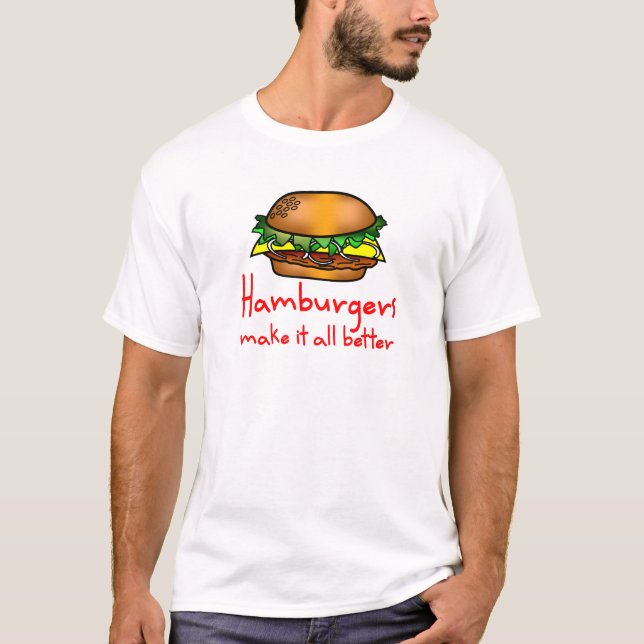 T-shirt Amant d'hamburger (Devant)