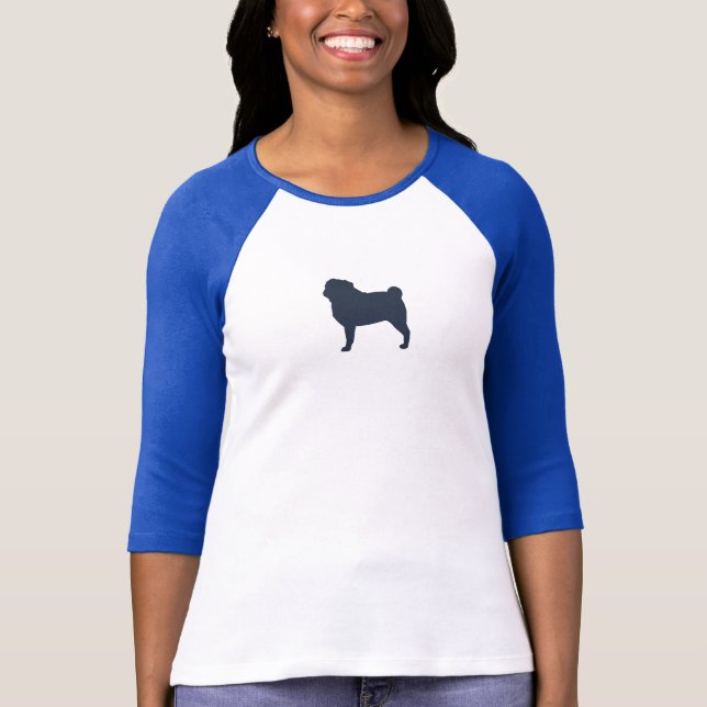 T-shirt Amant frais de carlin de la silhouette | de chien (Devant)