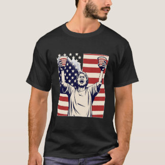 T-shirt Amant sportif américain amusant Usa Cheerled Man