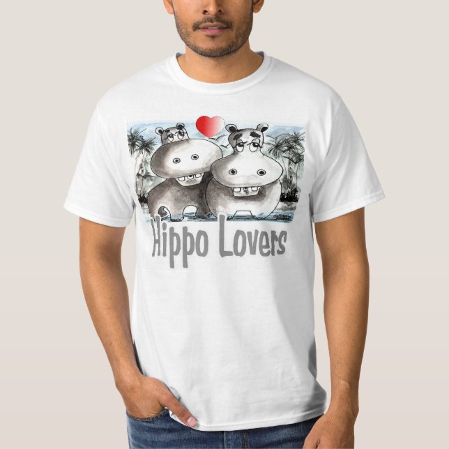 T-shirt Amants d'hippopotame (Devant)