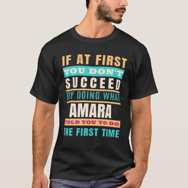 T-shirt AMARA Nom personnalisé AMARA Prénom (Devant)