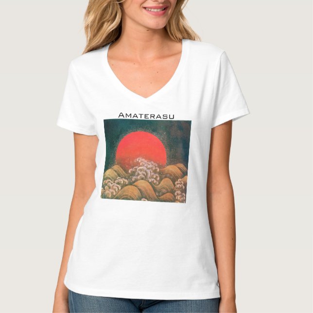 T-shirt AMATERASU, SOLEIL GODDESS Rouge Noir Brown (Devant)