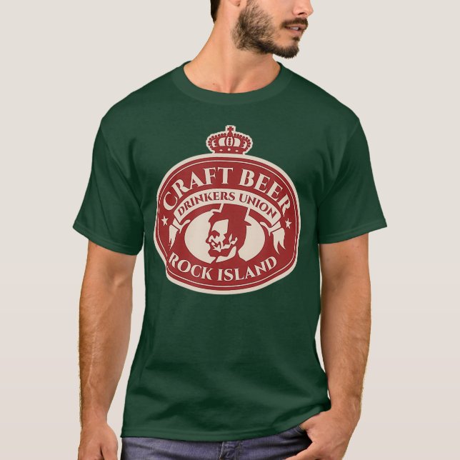 T-shirt Amateur de bière artisanale - Rock Island Illinois (Devant)