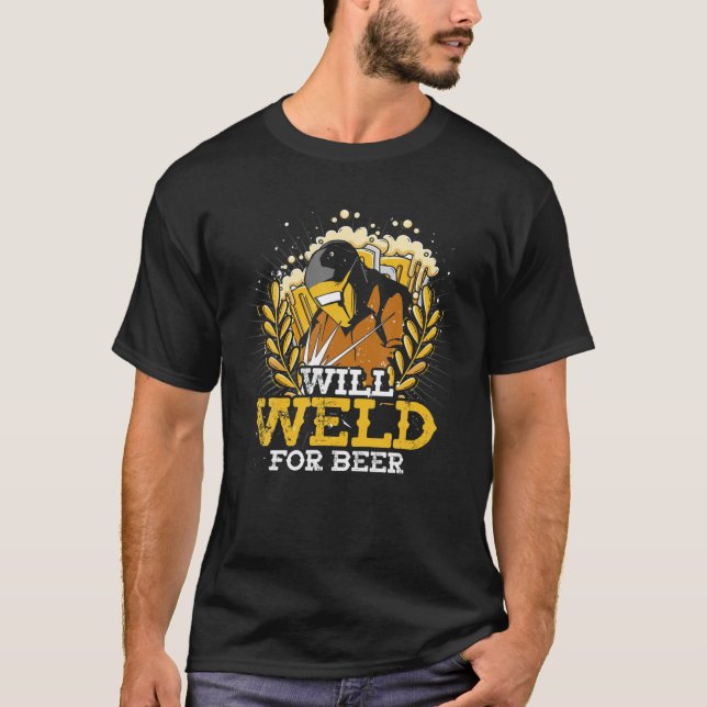 T-shirt Amateur de bière Slworker Boire Souder drôle Soudu (Devant)
