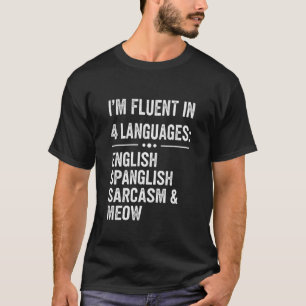 T-shirt Amateur de chat Spanglish drôle parlant couramment