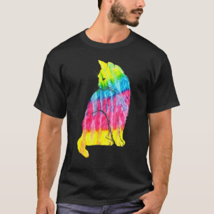 T-shirt Amateur de chat Tie Dye Félin Psychédélique Abstra