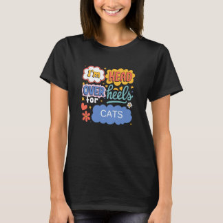 T-shirt Amateur de chats drôles Design d'art pop rétro
