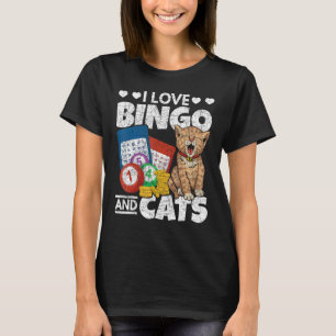 T-shirt Amateur de chats Loto Bingo Joueur Animal Animal d