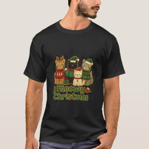 T-shirt Amateur de chats Noël drôle Mignon Kitty Joyeux No