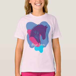 T-shirt Amateur de Cheval Conception Colorée