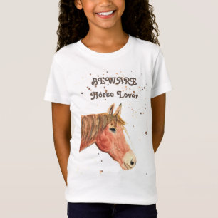 T-Shirt Amateur de cheval mignon aquarelle animal équestre