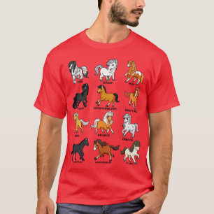 T-shirt Amateur de chevaux bande dessinée Kawaii chevaux