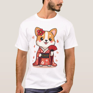 T-shirt Amateur de chien corgi geisha gallois