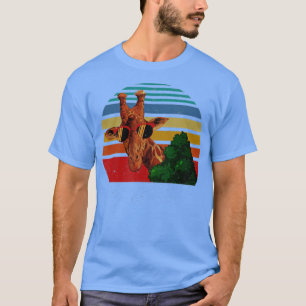 T-shirt Amateur de girafe vintage, Retro Giraffe Lunettes