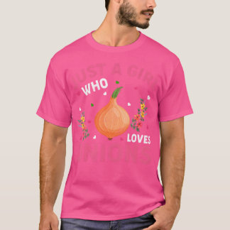 T-shirt Amateur de légume oignon Juste une fille qui aime