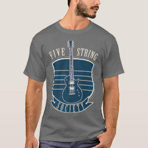 T-shirt Amateur de musique de guitare Five Strings Society