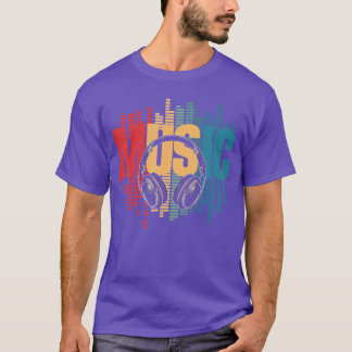 T-shirt Amateur de musique électronique DJ Casque Rétro am