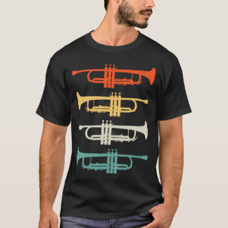 T-shirt Amateur de musique jazz trompette coucher de solei