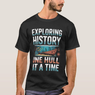 T-shirt Amateur de plongée sur épaves sous l'eau Navires c