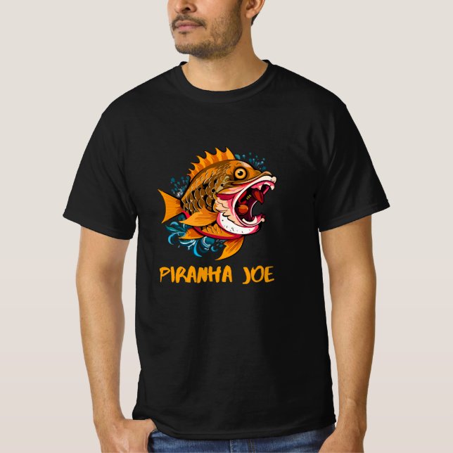 T-SHIRT AMATEUR DE POISSON PIRANHA (Devant)