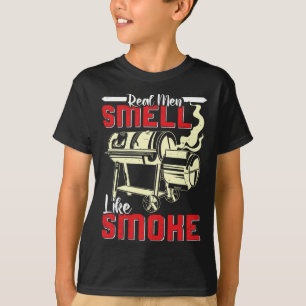 T-shirt Amateur de viande Les vrais hommes sentent la fumé