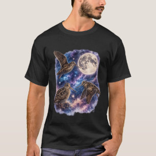 T-shirt Amateur d'oiseaux cool Bécasses sous la galaxie de