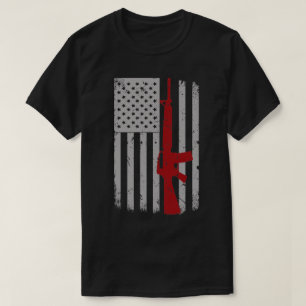 T-shirt Amateurs d'armes à feu American Flag Prift Hommes 