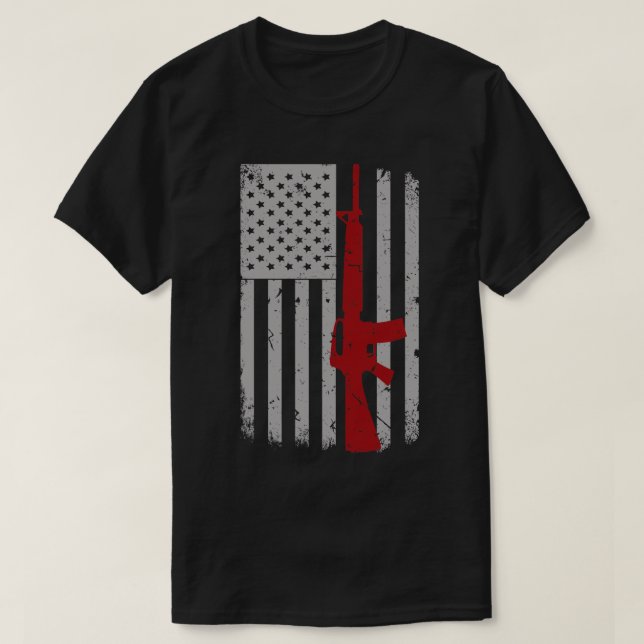 T-shirt Amateurs d'armes à feu American Flag Prift Hommes  (Design devant)