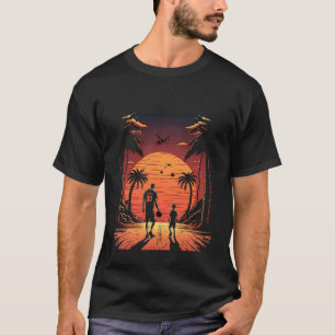 T-shirt Amateurs de basket-ball élégant Père et Fils Jouer