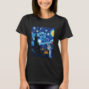 T-shirt Amateurs de chats inspirés de Van Gogh passionnés 