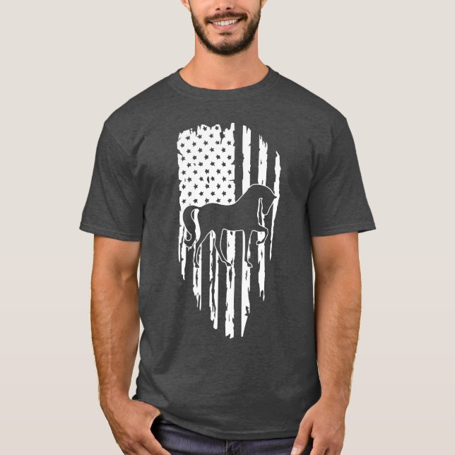 T-shirt Amateurs de chevaux ami Drapeau (Devant)
