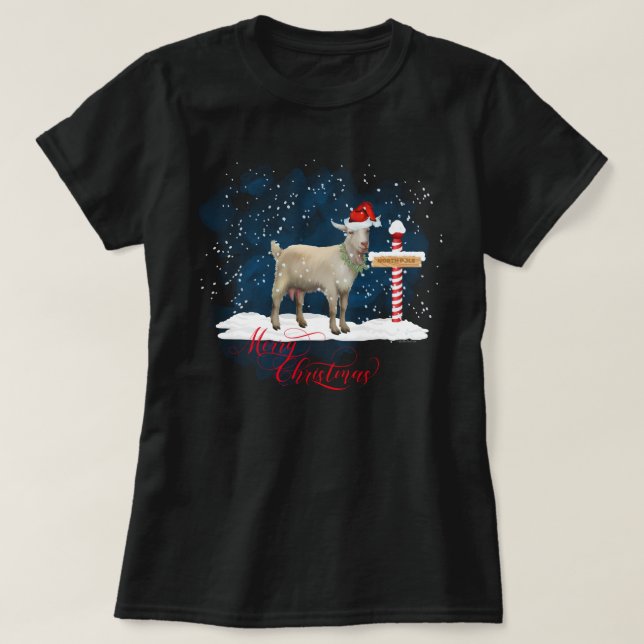 T-shirt Amateurs de chèvres Pôle Nord de Noël (Design devant)