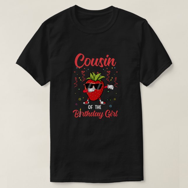 T-shirt Amateurs de fruits Cousin de l'Anniversaire Fille  (Design devant)