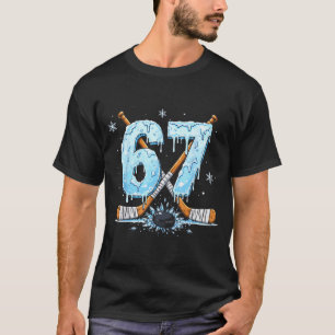 T-shirt Amateurs de hockey drôles Drip 6-7 Numéro Six Sept