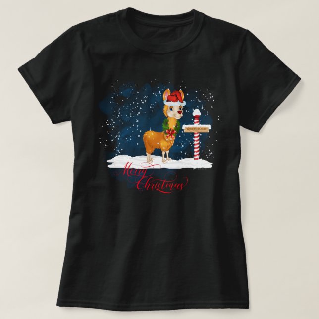 T-shirt Amateurs de Llama Pôle Nord de Noël (Design devant)