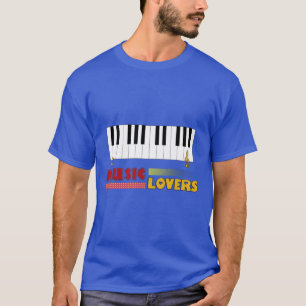 T-shirt Amateurs de musique Piano Word Art Design