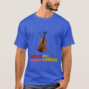 T-shirt Amateurs de musique Violon Word Art Design