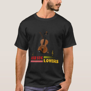 T-shirt Amateurs de musique Violon Word Art Design