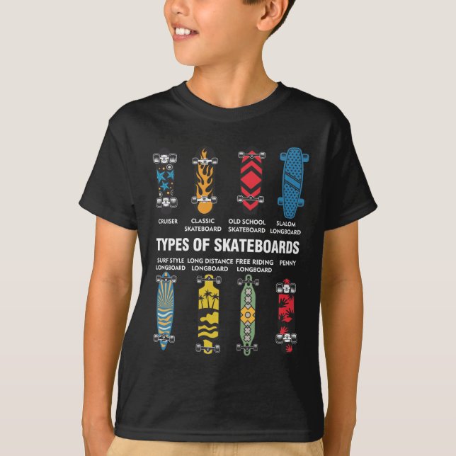 T-shirt Amateurs de skateboard d'art cool (Devant)
