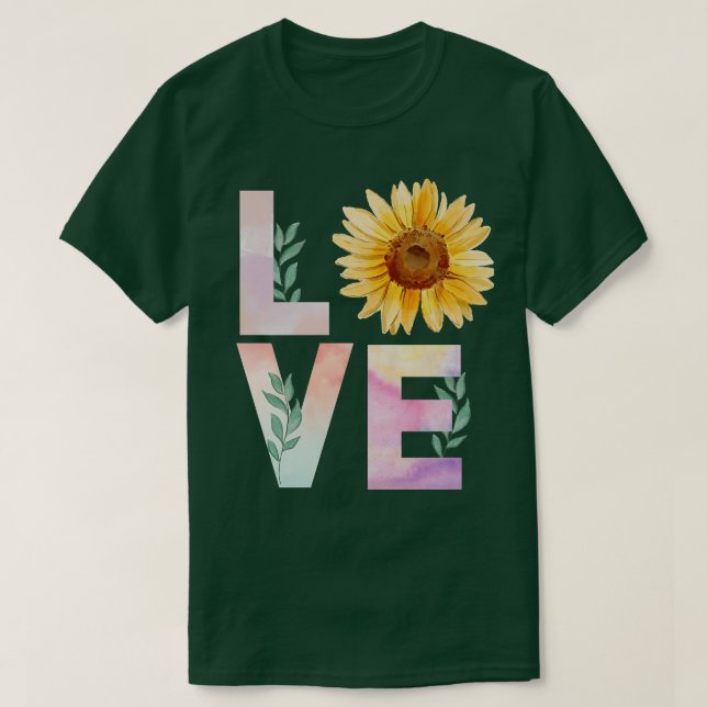 T-shirt Amateurs de tournesol d'aquarelle Premium  (Design devant)