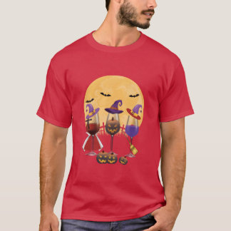 T-shirt Amateurs de vin halloween amis