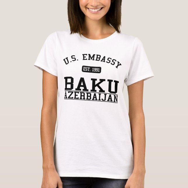 T-shirt Ambassade Bakou, Azerbaïdjan (Devant)