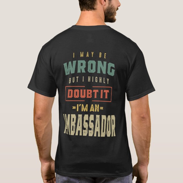 T-shirt Ambassadrice Job Title Cadeau (Dos)