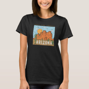 T-shirt Ambiance Désert Rétro Crépuscule Montagne Cactus A