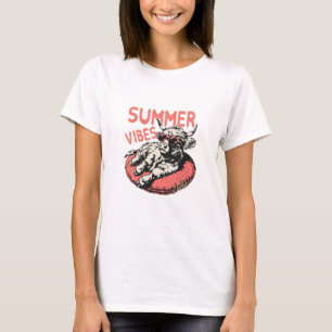 T-shirt Ambiance estivale Vache Highland flotteur de pisci
