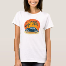 ambiance été avec voiture rétro sur la plage