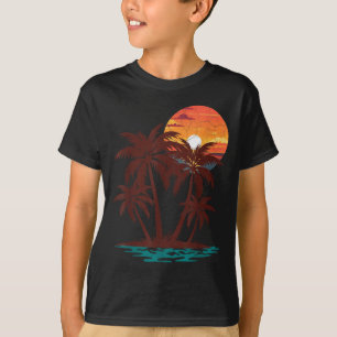 T-shirt Ambiance Rétro 70s 80s Plage Coucher de Soleil Pal