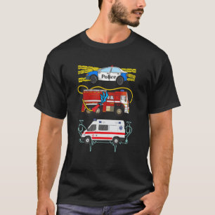 T-shirt Ambulance de camions de police premiers intervenan